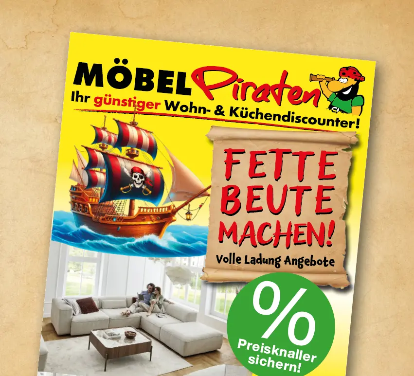 Werbeflyer Möbel Piraten